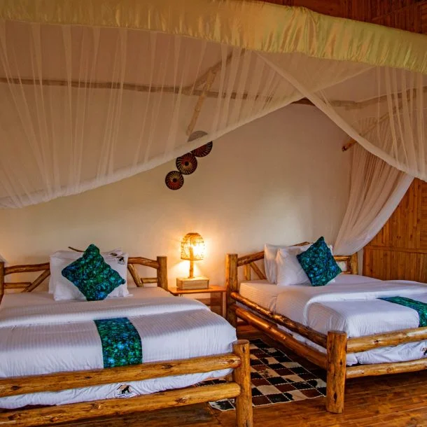 Double twin accommodation near Kibale Forest