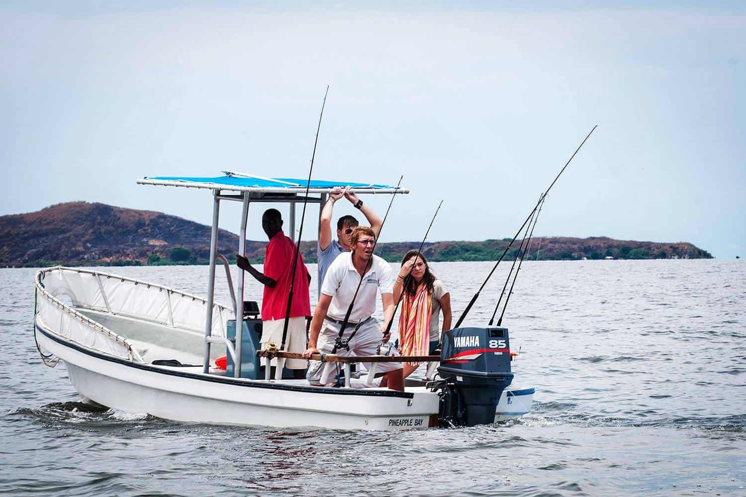 Sport fishing during an Entebbe and Lake Victoria Safari