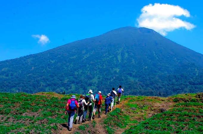 Mount Karisimbi hike in Volcanoes National Park Rwanda