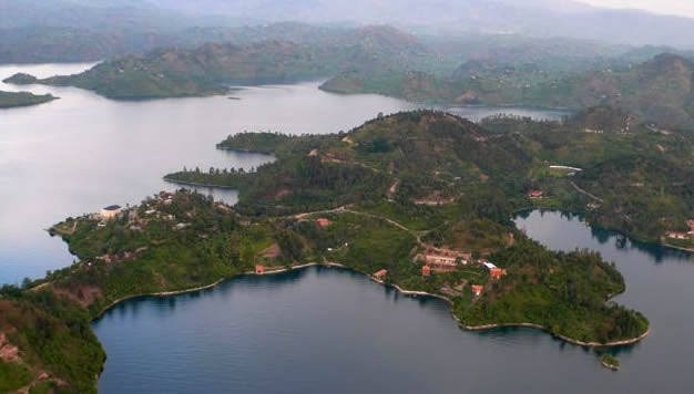 Twin Lakes of Burera and Ruhondo near Volcanoes National Park Rwanda